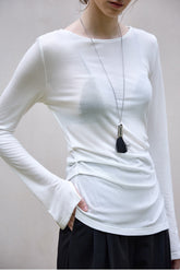 Sous-vêtement technique élégant en laine Tencel à ourlet asymétrique et coupe ajustée