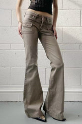 Jean bootcut utilitaire taille basse tendance