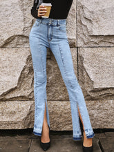 Pantalon en jean skinny à jambes larges