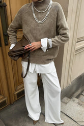 Pull en maille fine et élégante haut de gamme