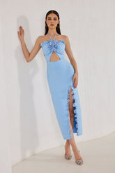Robe Callie Peony à volants - Bleue