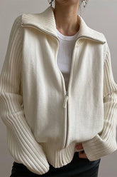 Cardigan ample en maille unie à col large