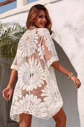 Lace Embroidered Bikini Cover Up