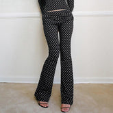 Pantalon slim bootcut à pois