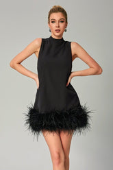 Robe courte à plumes Odell