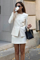 Elegant Blazer Two Piece Work Set