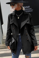 Manteau décontracté croisé à nouer sur le devant