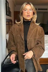 veste ample en daim rétro