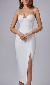 Robe midi moulante à bretelles