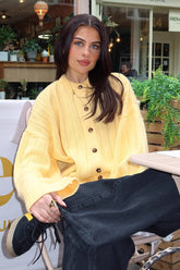 Gilet ample à col rond côtelé