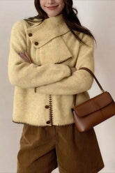 Gilet ample à col châle et blocs de couleur