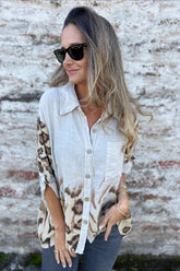 Blouse ample et confortable à imprimé léopard