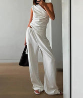 Ensemble deux pièces pantalon dos nu White Hollow