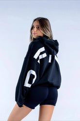 Sweat à capuche chaud doublé polaire avec lettres