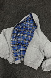 Reversible Checkered Patchwork Heavyweight Hoodie