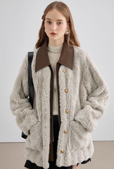 Manteau de fourrure bicolore