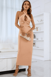 Robe longue bandage dos nu Ariela