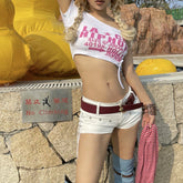 Short japonais taille haute en coton