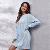Robe pull en maille de chanvre pour femme