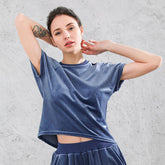 T-shirt décontracté en velours doublé de maille