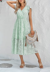 Robe à manches papillon à motif floral