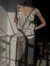 Robe à superposition transparente ornée de sequins