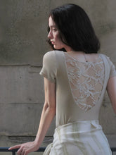 Blouse à dos brodé transparent