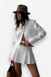 Costume cardigan à col montant