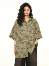 Chemise boutonnée à imprimé floral oversize