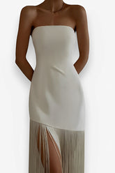 robe fendue à haut à franges