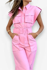 Combinaison rose Barbie à épaules asymétriques