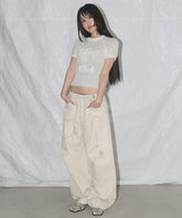 Pantalon en jean baggy Washed Wings