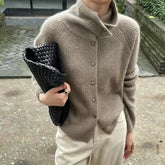 Gilet à col roulé en grosse maille de laine
