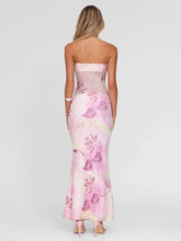 Robe longue portefeuille à imprimé floral