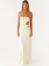 Robe longue bustier en métal ajouré