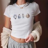 T-shirt court slim fit à imprimé crevettes