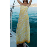 Robe de vacances tube fleurie à épaules dénudées