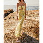 Robe de vacances bustier à nœud ajouré