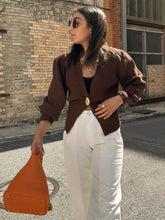 Cardigan en maille unie à boutons, coupe ajustée