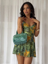 Robe mini imprimée à lacets