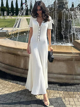 Robe maxi décontractée en maille côtelée cintrée