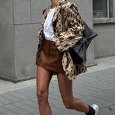 Blazer à revers imprimés et ceinture