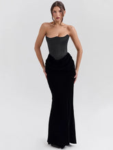 Robe longue moulante bustier sans manches pour soirée