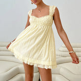 Robe mini ample sans manches brodée