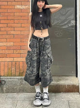 Pantalon camouflage à mollet droit