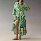 Chemise fleurie vintage ample robe de vacances
