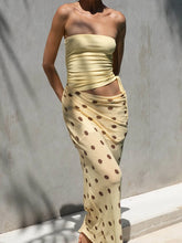Robe longue patchwork à pois