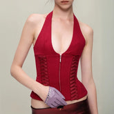 Corset court rouge Gyaru
