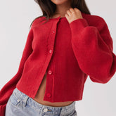 Cardigan ample à col rond en maille style années 2000