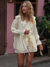 Ensemble deux pièces short et top à volants